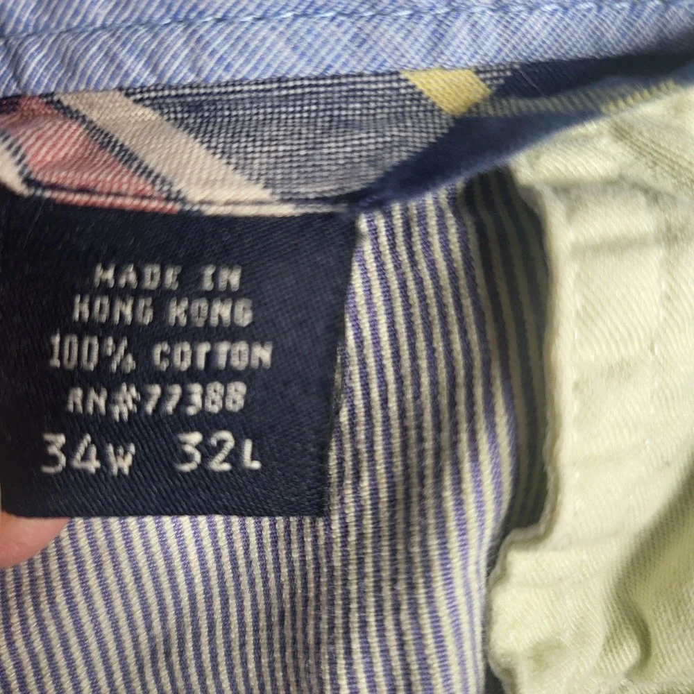 J Crew Pants Mens 34x32 Blue White Pinstripe Classic Slim Fit Cotton Preppy‎
